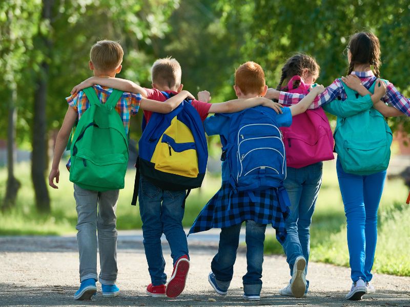 Kids walking together