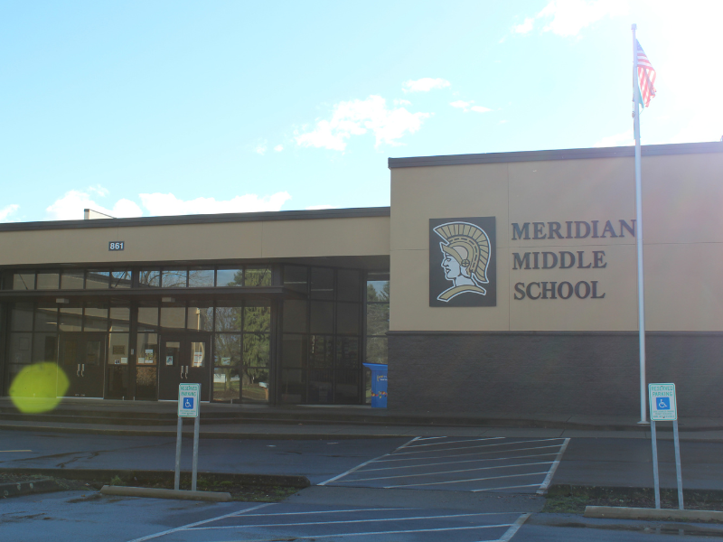 Meridian Middle School front entrance